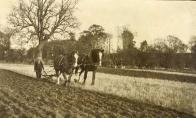 Ploughing the estate fields at Nisbet House